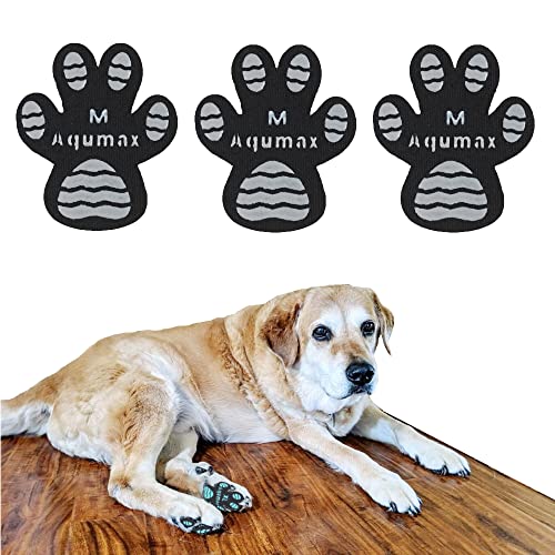 Dog Paw Protector Non-Slip Gripper Traction Pads,Walk Assistant for Senior Dogs,Foot Stickers for Hardwood Floors,Dog Shoes Booties Socks Replacement,6 Sets (24 pcs) M Black - size: M-1.7*1.5 inch(L*W)