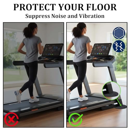 6PCS Non-Slip Treadmill Mat Pads, 4" x 4" x 0.2" Double-Sided Silicone Anti Vibration Pads for Carpet & Hardwood Floors, Noise Reduction Exercise Equipment Mats for Walking Pad, Treadmill - size: 5MM - Round - 6PCS