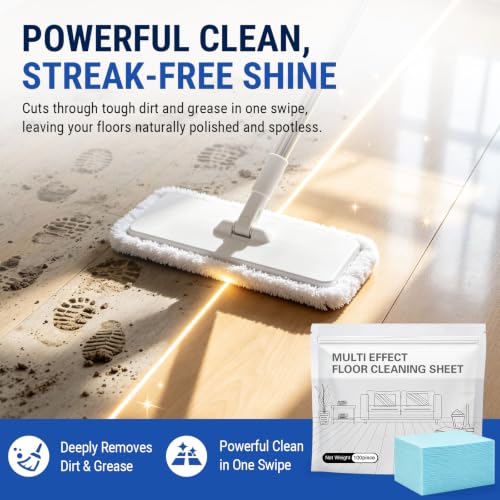 Multi-surface Floor Cleaning Tablets,100 Piece Floor Cleaning Tablets Multi- Surface Cleaner, Multiple Effect the floors Cleaning Sheets for Hardwood,Tile,Laminate & More