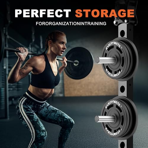 EVERYMATE Weight Plate Holder Power Rack Attachment 2 Inch Olympic Plate Storage Power Squat Rack Holder Weight Plates for 2x2 3x3 2x3 Power Cage Accessories Weight Plate Rack - color: C-5/8" hole(4pack)-Stainless Steel