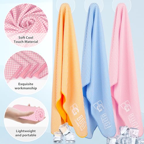 BOGI Cooling Towels for Neck and Face, Soft Breathable Cool Towel for Instant Cooling Stay Cool for Yoga, Sport, Gym, Camping, Running & More Activities - color: Pink, size: 47.00" x 14.00"
