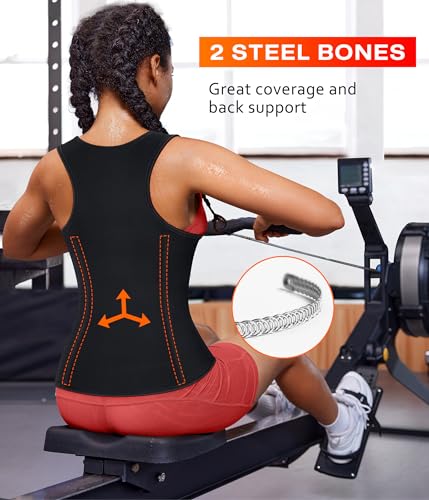 Junlan Waist Trainer for Women Sauna Suit Sweat Vest Trimmer for Working Out - size: XX-Large