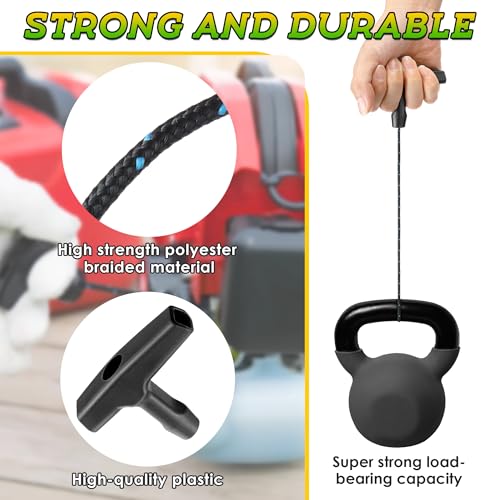 4.5mm 100' Starter Rope, Pull Cord Rope for Small Engine with 2 Starter Handle, Diameter High wear Resistant, Low Stretch, Replacement for Lawn Mower Chainsaw Trimmer Edger Brush Cutter Engine - color: Black & Blue, size: 4.5mm