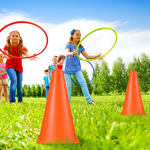 Hoteam 30 Pieces 9 Inch Traffic Cones Plastic Sport Agility Training Safety Cones Soccer Practice Equipment for Basketball Football Drills Exercise, Outdoor Activity and Events - color: Orange
