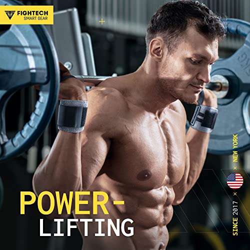 FIGHTECH Wrist Wraps for WeightLifting | 18 inch Professional Grade Lifting Wrist Wraps | Best for Powerlifting Competition, Strength Training, Bodybuilding (Gray, 18 Inch) - color: Gray