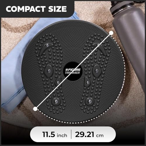 Figure Trimmer Ab Twister Board for Exercise Waist Twisting Disc Acupressure Nodes - color: Black