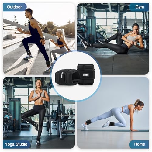 ZELUS Ultra Thin Adjustable Ankle Weights, 4/7/10 lb Fully Adjustable, Filled with Soft Iron for Slim Fit, Leg Weights for Women Men, Strength Weighted for Gym Home Yoga Walking Running Pilates - size: 0.7-3.5 lbs each (7 lbs pair)