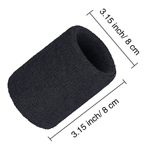 Willbond Wrist Sweatbands, Sports Sweatbands for Competition, Sweat Absorbent, for Basketball, Tennis, Football, Running and Work (Pack of 6) - color: Black, Blue, Gray