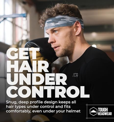Tough Headwear Mens Headband | Sweat Headbands for Men Women Working Out Running Sports – Athletic Sweat Band Exercise - color: (1 pack) Arctic Camo