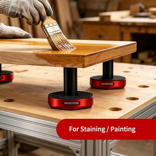 Bench Dog Pucks for MFT Table (4 Pack), Fits 3/4" Dog Hole for Woodworking, Heavy Duty Aluminium with Double Sided Anti Slip Pads, Woodworking Kit for Most Medium Sized Panels - style: Bench Dog Pucks