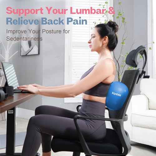 kisnbld Small Exercise Ball, 9 Inch Mini Pilates Ball, Anti Burst and Slip Resistant Mini Yoga Ball for Stability, Fitness, Physical Therapy, Stretching & Core Strength Workout at Home Gym & Office - color: 1Blue