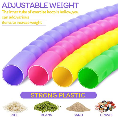 Vinsot Detachable Plastic Hoops for Kids, Adjustable Exercise Hoops Equipment for Sports, Dance, Outdoor Games, Parties and Pet Training - color: Multicolor