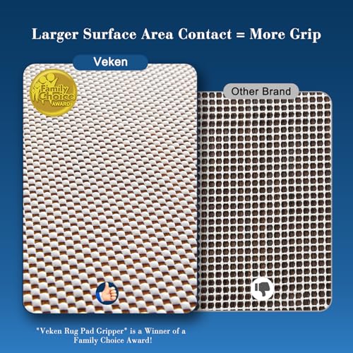 Veken Runner Rug Pad Gripper for Hardwood Floors, Non Slip 2x8 Ft Rug Pads for Area Rugs, Thick Rug Grippers for Tile Floors, Under Carpet Anti Skid Mat, Keep Your Rugs Safe and in Place, White - size: 2' x 8' (Rectangular), style: White