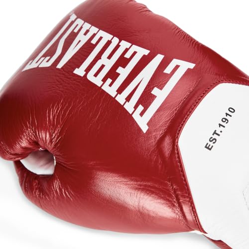 Everlast MX Elite Pro Fight Boxing Gloves | Handcrafted in Mexico - color: Red, size: 10oz