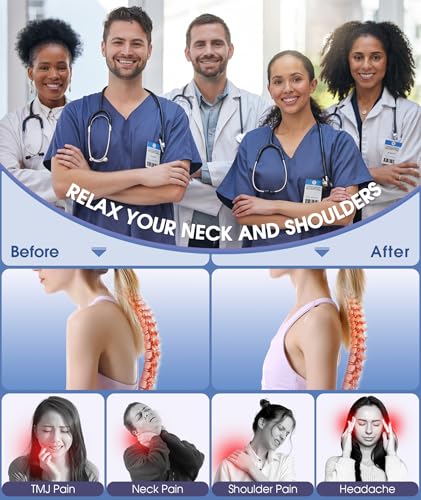 Neck Stretcher Cervical Traction Device,3 Adjustable Modes Neck Traction Device Portable Wireless Heated Neck and Shoulder Relaxer Corrector Pillow for TMJ Pain Relief and Cervical Spine Alignment