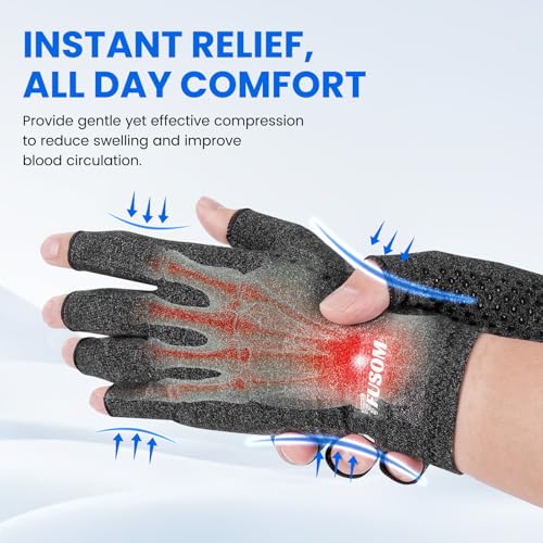 Compression Gloves Arthritis Gloves for Women for Pain,Fingerless Compression Wrap for Hand Pain and Osteoarthritis，Anti-Slip，Unisex,XL,DarkGrey - color: Darkgrey, size: X-Large