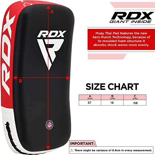 RDX Muay Thai Pad for Training, Curved Kickboxing Kicking Strike Shield, Coaching Kick Boxing, MMA, Martial Arts, Karate, Taekwondo, Punching, Foot, Knee and Elbow Target - color: Red