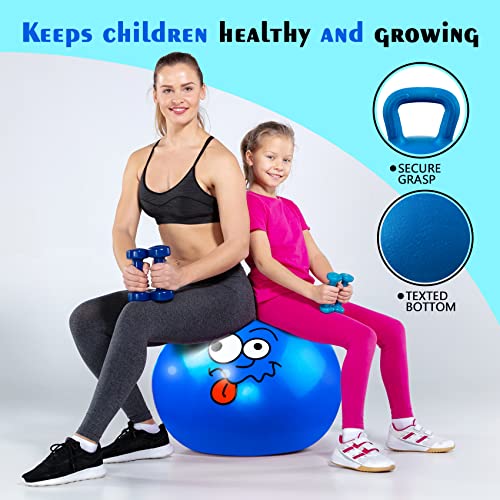 Hopper Ball, Bouncing Ball with Handle, 18 Inches Jumping Hoppity Hop Toys, Sit and Bounce on Toys for Boys and Girls Gifts - color: Blue Smile, size: Age:4-8(18''/45cm)