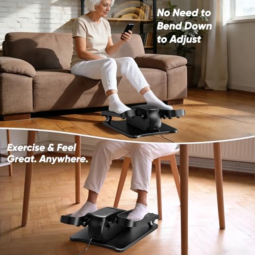 Under Desk Elliptical Machine for Senior Mini Elliptical Leg Exerciser with Remote Quiet Portable Electric Seated Foot Pedal Exerciser for Home Office - size: Mini