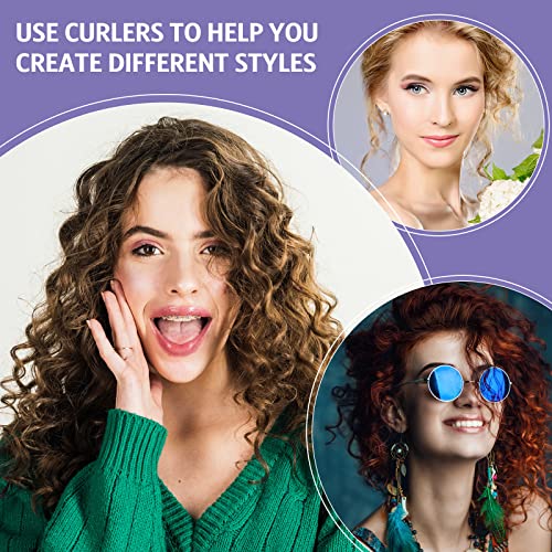 Syhood 43 Pcs Foam Sponge Hair Rollers Women 0.59 Inch Soft Sleeping Curlers Flexible Sponge Curler Tool and Rat Tail Comb for Hair Styling Hairdressing Overnight Curl and Volume(Purple) - color: Purple