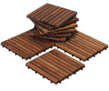 Bare Decor EZ-Floor Interlocking Flooring Tiles in Solid Teak Wood Oiled Finish (Set of 10), Long 9 Slat - size: 10 Tiles (10 sq ft)