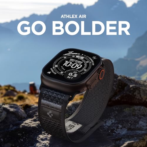 Spigen for Apple Watch Band, Compatible with Ultra 3/2/1 49mm, Series 11/10 46mm, 9/8/7 45mm, SE3/SE2/SE/6/5/4 44mm, 3/2/1 42mm - color: Active Black Gray