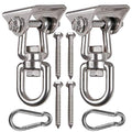 2 Pack Heavy Duty 360° Swivel Swing Hanger, Stainless Steel Hammock Hook for Ceiling Wooden Swing Set Bracket, Punching Bag Hanger for Playground Gym Rope Hammock Chair Swing, 1200 Lb Load - style: 2 Pack with Snap Hook