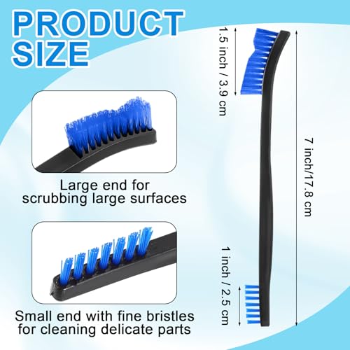 Boao 20 Packs Double-Ended Gun Cleaning Brushes 7 Inch Nylon All Purpose Cleaning Brush with Plastic Handle (Blue) - color: Blue