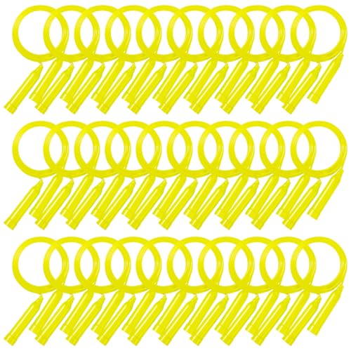 30 Pcs Kids Jump Rope,Colorful Jump Ropes for Kids,7.2 Feet Plastic Jump Ropes,Adjustable Skipping Rope,Jumping Ropes for Party Favors,Birthday Gifts,Indoor Outdoor Activity - color: Yellow