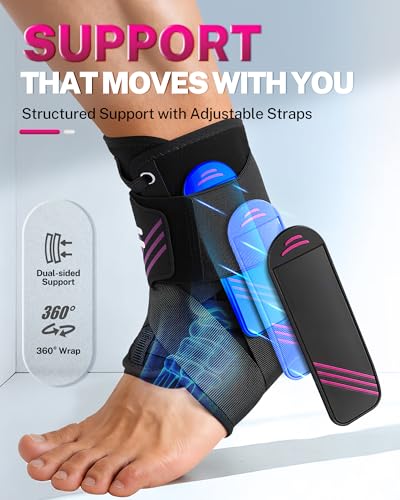 1.5mm Ultra Thin Ankle Brace for Women Men, Lightweight Breathable & Adjustable Figure-8 Support for Flexible Stability, Fits in ALL Types of Shoes for Sports, Work & Daily Relief, XL - size: XL