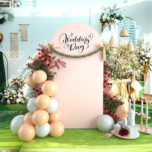 bricia Wedding Arch Backdrop Stand Cover, 5FT Double Sided Stretchy Arch Cover Fitted Wedding Birthday Party Banquet Decoration (Blush Pink 60''Lx25.2''W) - color: Blush Pink, size: 5FT