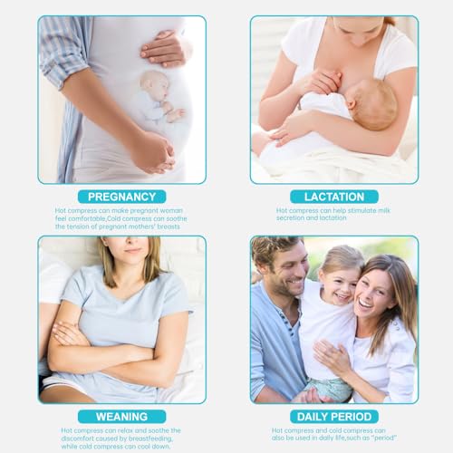 Hot/Cold Breast Gel Ice Packs Breast Cooling/Heat Pads Relief for Breastfeeding, Nursing Pain, Mastitis, Engorgement, Swelling, Plugged Ducts | Boost Milk Let-Down & Production,2 Pack (Blue) - color: Blue