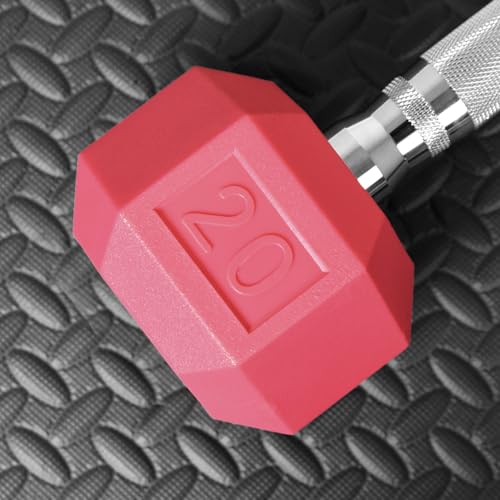 NEXO Pink Rubber Hex Dumbbells Commercial Grade Rubber Hex Dumb Bell Weight - style: 40 Pounds, Single