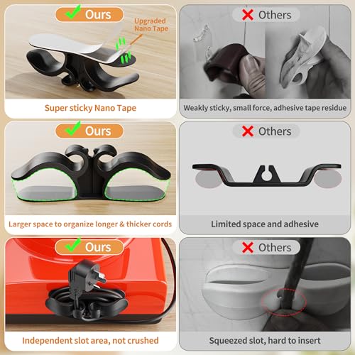 6PCS Upgraded Cord Organizer for Appliances, Kitchen Appliance Cord Organizer Stick On, Appliance Cord Wrappers, Cord Holder, Cord Winder for Air Fryer, Blender, Coffee Maker, Pressure Cooker, Toaster - color: White Black Grey