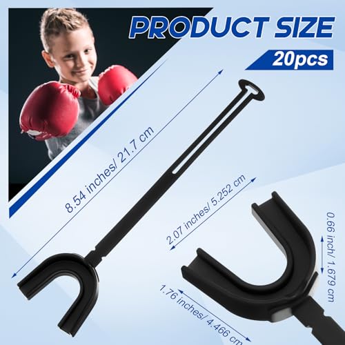 Dunzy 20 Pcs Football Mouth Guards with Strap Bulk Sports Mouthguard Bulk Football Mouthpiece Mouth Protector for Wrestling Boxing Lacrosse Hockey Taekwondo - color: Black, size: Youth