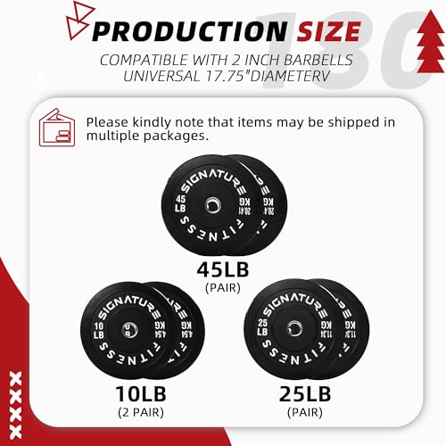 Fitvids 2-Inch Olympic Rubber Weight Plates Sets, Bumper Plates Set with Barbell for Strength Training, 180-390 Lbs Multiple Options - color: Black, style: 180LB Set