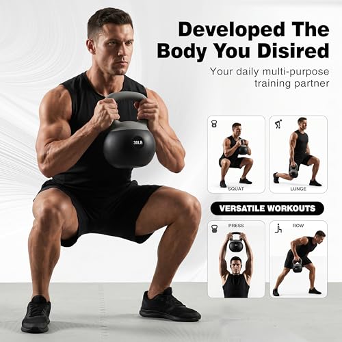 ALTLER Soft Kettlebell 10-50LBS Safe Strength Training Kettlebell Anti-Slip Grip Weight for Home Workouts and Men/Women/Beginners - size: 30LB