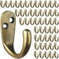 IBosins 50PCS Coat Hooks Wall Mounted Single Prong Robe Hook for Hanging Towel Hooks with 100 Screws for Cup, Mug, Bags, Hat, Cap, Scarf, Pet leashes - color: 50 Pcs Antique Brass