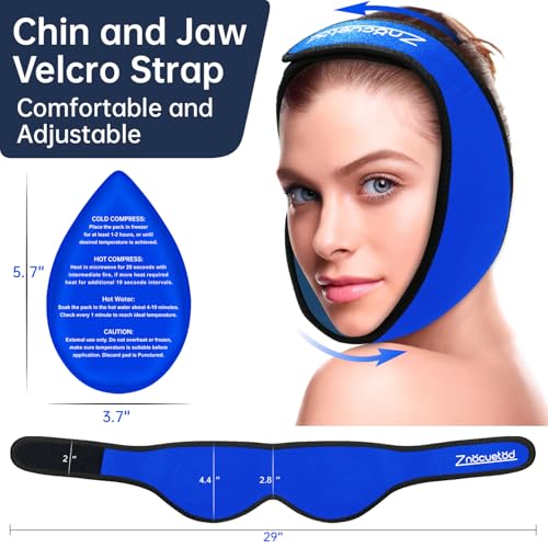 ZNÖCUETÖD Wisdom Teeth Ice Pack Face Head Wrap for Wisdom Teeth Removal Toothache Pain Relief, TMJ, Jaw Ice for Face Oral Surgery, Dental Implant with 4 Reusable Hot Cold Gel Packs (Royal Blue) - color: Royal Blue