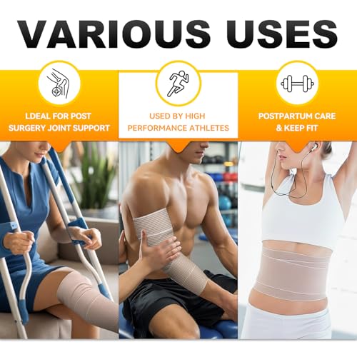 FRESINIDER Premium Elastic Bandage Wrap, 12 Pack 6" Cotton Latex Free Compression Bandage Wrap with Touch Closure at Both Ends, Support & First Aid for Sports, Medical, and Injury Recovery - color: 12 Pack X 6 Inches
