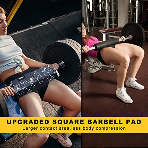 POWER GUIDANCE Square Hip Thrust Pad Barbell Squat Pad Protective Pad for Barbell Bench Press, Barbell Hip Thrusts, Weight Lifting, Squats, Lunges - Fit Standard and Olympic Bars - color: Black#Marbling