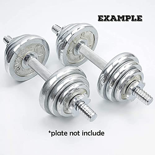 Threaded Dumbbell 12.6/14.2/15.7/18.1/19.7inch(30/35/40/46/50cm) Handles/Adjustable Dumbbell Bar Handles - Fit 1 inch Standard Weight Plate - Weightlifting Accessories - Sold in Pair - size: 14.9 inch