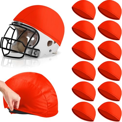 Ramede Football Helmet Covers for Practice Scrimmage Cap Helmet Cover Scrimmage Cap for Youth Adult Football Hockey Training Accessories 10.4 Inch in Diameter - color: Orange Red, size: Regular Style