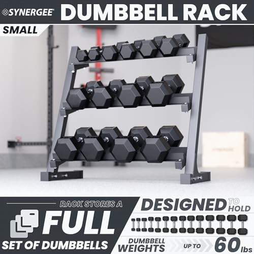 Synergee Dumbbell Rack – 3 Tier Adjustable Weight Storage - color: Small