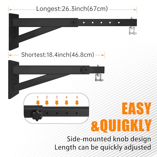 Punching Bag Hanger, 900 LBS Heavy Bag Wall Mount & Ceiling Hanger with 360° Swivel, Thick Steel Boxing Mount for MMA, Muay Thai & Home Gym (Multiple Mounting Options) - color: Wall Mount - Extendable Arm