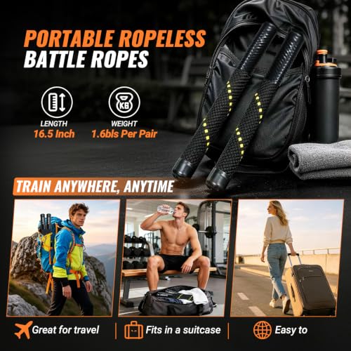 Battle Rope 1/1.26/1.5/2 Inch Diameter,Pink 30FT/40FT/50FT Exercise Workout Ropes for Home Gym Heavy Weighted Training Rope for Working Out - style: Ropeless Black