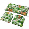 Wicker Chair Cushions Set, 2 U-Shaped Cushions & 1 Loveseat, Waterproof Outdoor Loveseat Cushion for Patio Furniture, Settee Bench Pad All Weather,Pineapple - color: Pineapple