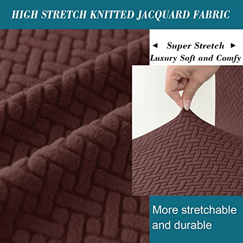 HFCNMY Bar Stool Covers with Backs,4 Pack Stretch Bar Stool Chair Covers,Jacquard Bar Stool Covers,Washable Bar Chair Covers Swivel Barstool Covers Slipcovers with Back for Low Short Back Chair,Coffee - color: Coffee