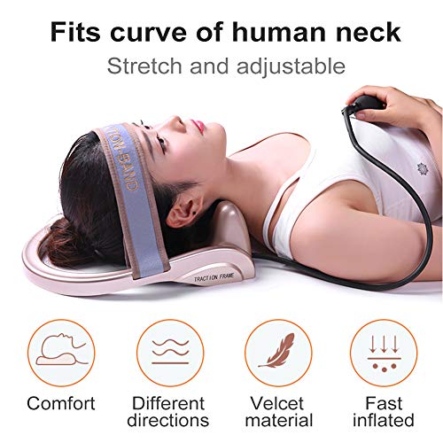 WOOLALA Cervical Neck Traction Device, Chronic Neck Pain Relief Muscle Relax Pillow with Band Neck Curve Correct Home Neck Stretcher