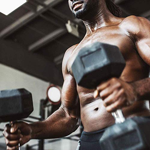 WF Athletic Supply Rubber Coated Hex Dumbbell Set, Multiple Choices Available - Dumbbells with Rack Stand and Mat, or Dumbbells Only (200/550/1200/2100/3000 LB) - color: f. 5 - 75LB Dumbbells Only